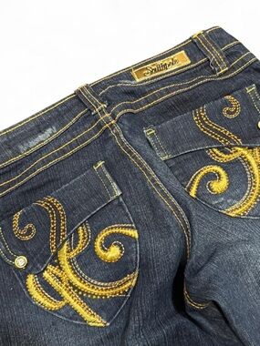 Y2K Southpole Embroidered Flap Low Rise Jean Shorts